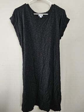 j.crew short-sleeve tie-waist t-shirt dress black womens size XL
